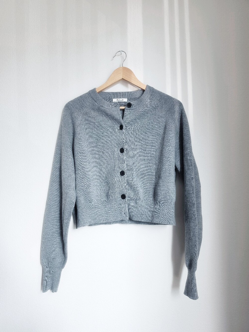 Madewell Raglan Sleeve Cropped Merino Cardigan